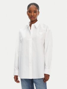 HUGO Koszula Elisana 50542985 Biały Relaxed Fit. Białe koszule Hugo, bez wzorów, z bawełny, bez kołnierzyka, bez ramiączek. Za 339,99 zł.