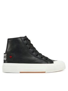 LOVE MOSCHINO Trampki JA15022G1MIA0000 Czarny. Czarne trampki LOVE MOSCHINO, bez wzorów, ze skóry, bez zapięcia. Za 499,99 zł.