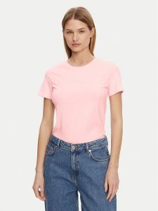 Guess T-Shirt O5GI02 KBBU1 Różowy Regular Fit. Czerwone t-shirty Guess, xs, z aplikacjami, z bawełny, bez kołnierzyka, bez ramiączek. Za 79,99 zł.