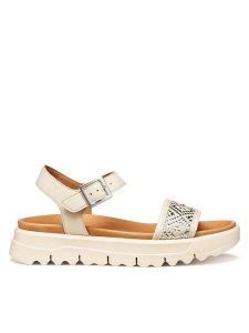 Geox Sandały D Xand 2.1S D65SZC 09B11 C1122 Écru. Sandały Geox, bez wzorów, ze skóry, bez obcasa, na płaskiej podeszwie, bez zapięcia. Za 459,99 zł.