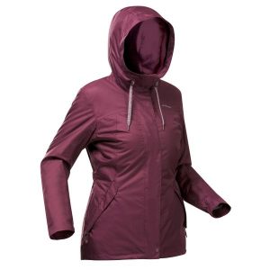 Kurtka turystyczna damska Quechua NH500 wodoodporna -10°C. Czarne kurtki QUECHUA, na zimę, m, bez wzorów, z polaru, bez kaptura. Za 199,99 zł.