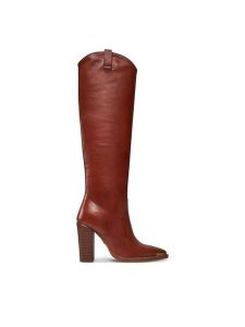 Bronx Kozaki High boots 14165-JJ Brązowy. Brązowe kozaki Bronx, bez wzorów, ze skóry, bez obcasa, na słupku, bez zapięcia. Za 659,99 zł.