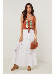 Le Monde du Lin Spódnica w kolorze białym rozmiar: 36/38. Białe spódnice Le Monde du Lin, bez wzorów, z bawełny, maxi. Za 130,99 zł.