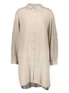 Kaffe Sukienka "Milia" w kolorze zielono-białym rozmiar: 38. Brązowe sukienki Kaffe, na imprezę, s, bez wzorów, z wiskozy, klasyczne, bez kołnierzyka, bez ramiączek, midi. Za 87,19 zł.