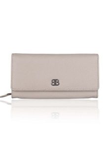 Bellicci Skórzany portfel "Calvina" w kolorze beżowym - 19 x 10 x 3 cm rozmiar: onesize. Brązowe portfele Bellicci, bez wzorów, z materiału. Za 149,31 zł.