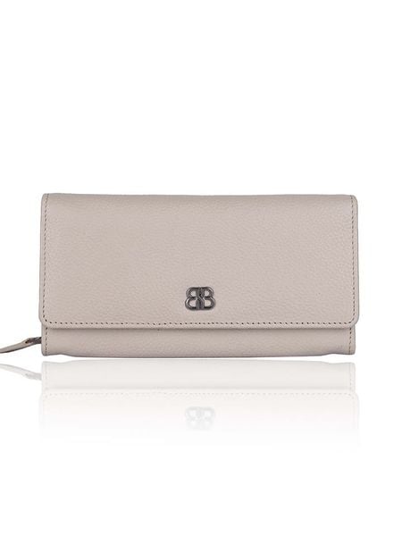 Bellicci Skórzany portfel "Calvina" w kolorze beżowym - 19 x 10 x 3 cm rozmiar: onesize. Brązowe portfele Bellicci, bez wzorów, z materiału. Za 114,17 zł.