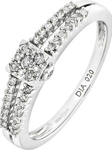 Rinani Złoty pierścionek z diamentami rozmiar: 49. Szare pierścionki Rinani, z diamentem, złote. Za 2 827,99 zł.