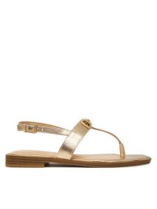 Guess Sandały FLJRMY LEM03 Złoty. Żółte sandały Guess, z aplikacjami, ze skóry, bez obcasa, na płaskiej podeszwie, bez zapięcia. Za 499,99 zł.