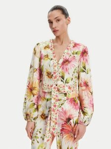 Guess Bluzka W5GH40 WG4G0 Kolorowy Regular Fit. Bluzki Guess, l, z aplikacjami, z wiskozy, bez kołnierzyka, bez ramiączek. Za 239,99 zł.