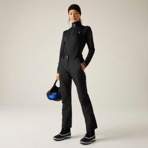 Shrink Damskie spodnie narciarskie. Czarne spodnie sportowe Dare 2b, na zimę, bez wzorów, narciarskie. Za 299,99 zł.