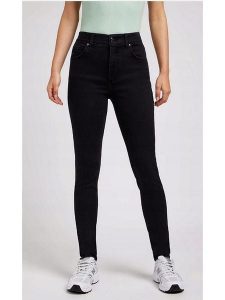 Lee Dżinsy - Slim fit - w kolorze czarnym rozmiar: W32/L33. Czarne jeansy Lee, z aplikacjami, ze skóry, z podwyższonym stanem. Za 153,71 zł.