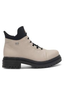 Rieker Trzewiki Y3163-60 Beżowy. Brązowe botki Rieker, bez wzorów, z materiału, bez obcasa, na płaskiej podeszwie, bez zapięcia. Za 319,99 zł.