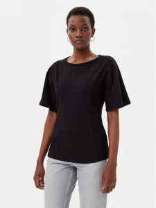 Liu Jo T-Shirt TA5108 JS003 Czarny Regular Fit. Czarne t-shirty Liu Jo, s, bez wzorów, z bawełny, bez kołnierzyka, bez ramiączek. Za 189,99 zł.