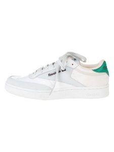 Reebok Skórzane sneakersy "Club C" w kolorze biało-kremowo-zielonym rozmiar: 41. Białe trampki Reebok, bez wzorów, bez zapięcia. Za 329,95 zł.