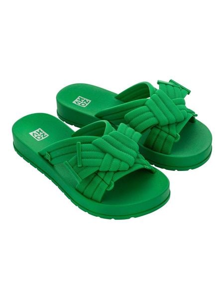 Zaxy Klapki "Urbana" w kolorze zielonym rozmiar: 39. Zielone klapki Zaxy, bez wzorów, z otwartym noskiem, bez obcasa. Za 83,42 zł.