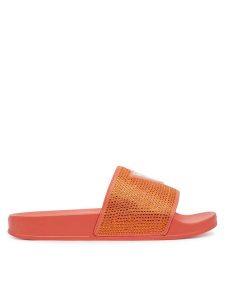 Guess Klapki E4GZ25BB00F Pomarańczowy. Brązowe klapki Guess, z aplikacjami, z tworzywa sztucznego, bez obcasa. Za 109,99 zł.