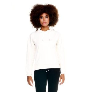 Damska bluza Leone z kapturem Basic. Białe bluzy LEONE 1947 APPAREL, l, bez wzorów, z tkaniny, z kapturem. W wyprzedaży za 163,40 zł.