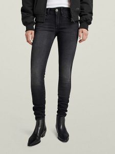 G-Star Dżinsy - Skinny fit - w kolorze antracytowym rozmiar: W26/L30. Czarne jeansy G-Star, z aplikacjami. Za 175,67 zł.