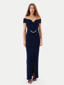 Rinascimento Sukienka wieczorowa CFC012361000 Granatowy Regular Fit. Niebieskie sukienki Rinascimento, xl, bez wzorów, z syntetyku, wizytowe, bez kołnierzyka, bez ramiączek. Za 529,99 zł.