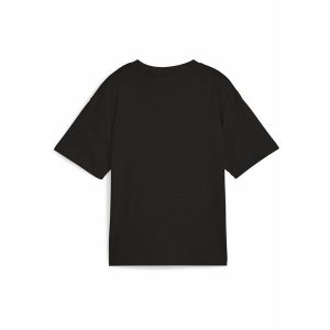 Młodzieżowa koszulka Essentials Boxy PUMA Black. Czarna bluzki Puma, m, bez wzorów, eleganckie, bez kołnierzyka, bez ramiączek. Za 79,00 zł.