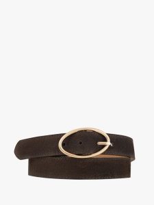 Brązowy pasek ze skóry welurowej. Brązowe paski Ryłko, bez wzorów, z denimu, casualowe. Za 129,99 zł.