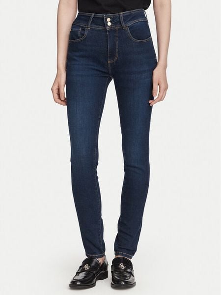 Guess Jeansy W6YA34 D1593 Granatowy Shaping Fit. Niebieskie jeansy Guess, z aplikacjami, z bawełny. Za 428,99 zł.