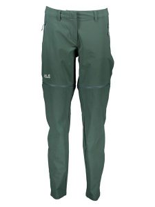 Jack Wolfskin Spodnie funkcyjne Zipp-Off "Hikeout" w kolorze zielonym rozmiar: 34. Zielone spodnie dresowe Jack Wolfskin, bez wzorów, z materiału. Za 311,12 zł.