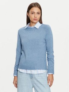 ONLY Sweter Rica 15204279 Niebieski Regular Fit. Niebieskie swetry klasyczne ONLY, s, z syntetyku, bez kołnierzyka. Za 69,99 zł.