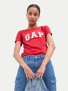Gap T-Shirt 268820-91 Czerwony Regular Fit. Czerwone t-shirty GAP, xs, bez wzorów, z bawełny, bez kołnierzyka, bez ramiączek. Za 69,99 zł.