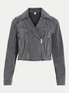 Vila Kurtka jeansowa Kiki 14104772 Szary Regular Fit. Szare kurtki Vila, bez wzorów, z jeansu, bez kaptura. Za 179,99 zł.
