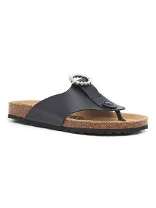 Billowy Skórzane japonki w kolorze czarnym rozmiar: 39. Czarne klapki Billowy, bez wzorów, ze skóry, z otwartym noskiem, bez obcasa. Za 173,99 zł.