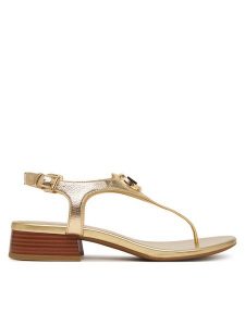 MICHAEL Michael Kors Sandały Mckenzie 40T6MZFS1M Złoty. Żółte sandały MICHAEL Michael Kors, bez wzorów, ze skóry, bez obcasa, na płaskiej podeszwie, bez zapięcia. Za 584,99 zł.