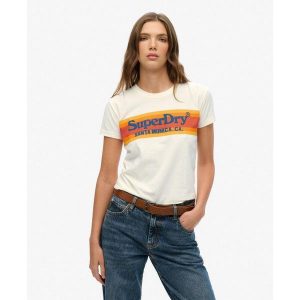 Dopasowana koszulka Venue Outdoors. Białe koszulki sportowe Superdry, bez wzorów, z bawełny, bez ramiączek. W wyprzedaży za 157,15 zł.