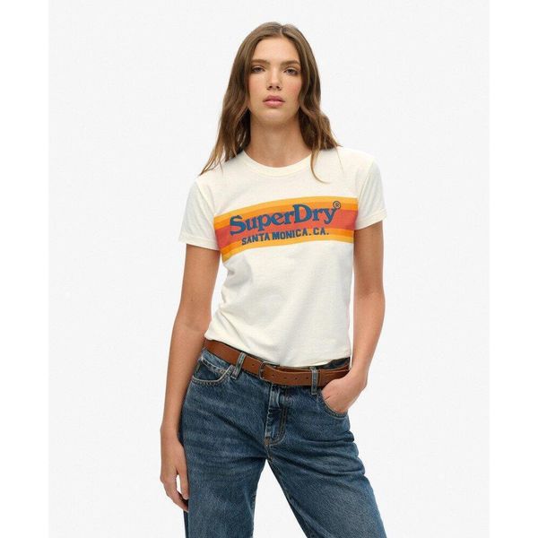 Dopasowana koszulka Venue Outdoors. Białe koszulki sportowe Superdry, bez wzorów, z bawełny, bez ramiączek. W wyprzedaży za 157,15 zł.