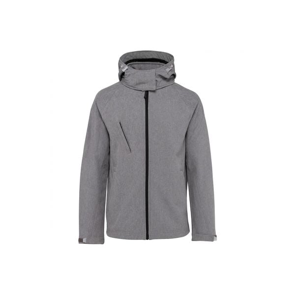 Kurtka damska z kapturem Kariban Softshell. Szare kurtki KARIBAN, bez wzorów, z softshellu, z kapturem. Za 284,00 zł.