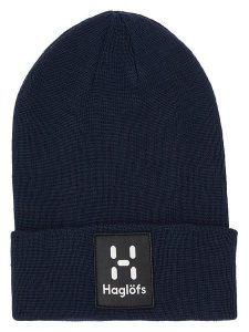Haglöfs Czapka beanie "Aze" w kolorze granatowym rozmiar: onesize. Niebieskie czapki Haglöfs, bez wzorów, ze splotem. Za 96,60 zł.