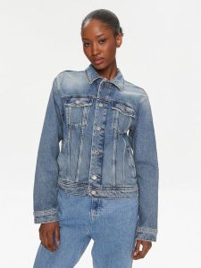 Tommy Jeans Kurtka jeansowa DW0DW16994 Niebieski Regular Fit. Niebieskie kurtki Tommy Jeans, xxs, bez wzorów, z bawełny, bez kaptura. Za 419,99 zł.