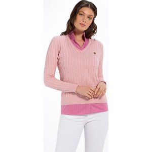 Sweter w kolorze jasnoróżowym. Długie swetry marki Jimmy Sanders. W wyprzedaży za 119,95 zł.