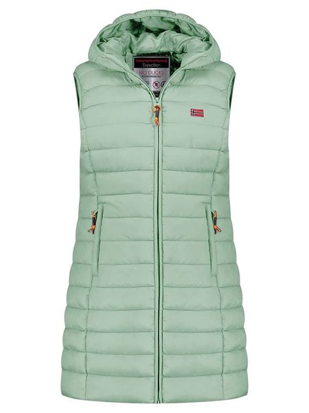 Geographical Norway Kamizelka pikowana "Vatikolor" w kolorze miętowym rozmiar: M. Zielone kamizelki Geographical Norway, m, bez wzorów, bez kołnierzyka, bez ramiączek, bez kaptura. Za 170,47 zł.