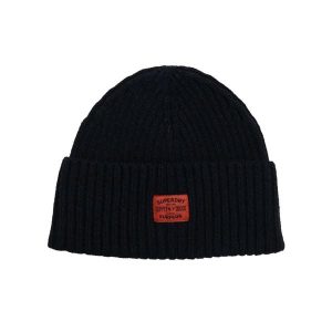 Czapka Superdry Workwear Knitted. Niebieskie czapki Superdry, bez wzorów, z dzianiny, klasyczne. Za 117,90 zł.