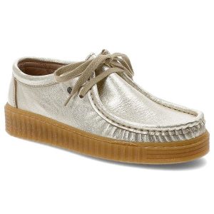 Złote Półbuty Hee Modne Buty Damskie. Żółte półbuty Hee, bez wzorów, z jeansu, bez obcasa, bez zapięcia. Za 322,99 zł.