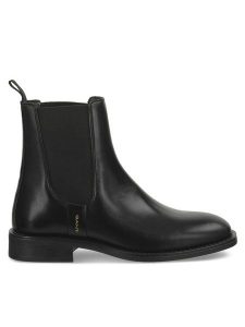 Gant Sztyblety 29551770 Czarny. Czarne botki GANT, bez wzorów, ze skóry, bez obcasa, na płaskiej podeszwie, bez zapięcia. Za 549,99 zł.