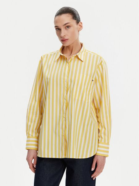 Tommy Hilfiger Koszula WW0WW45612 Żółty Relaxed Fit. Żółte koszule TOMMY HILFIGER, bez wzorów, z bawełny, bez kołnierzyka, bez ramiączek. Za 299,99 zł.