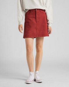 DAMSKA SPÓDNICA LEE A LINE ZIP SKIRT RED OCRE L38FQM38 112108160. Czerwone spódnice Lee, l, bez wzorów. Za 109,99 zł.