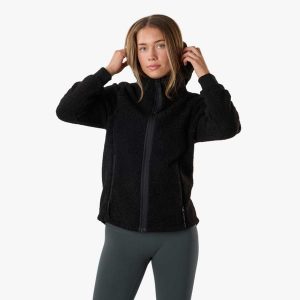 Bluza polarowa hiking damska Swedemount Lofoten Pile Jacket wodoodporna. Czarne bluzy SWEDEMOUNT, na zimę, bez wzorów, z polaru, bez kaptura. Za 399,99 zł.