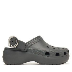 Klapki Crocs. Szare klapki Crocs, bez wzorów, bez obcasa. Za 299,99 zł.