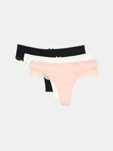 Majtki stringi z koronką 3 pack - wielobarwny. Stringi Sinsay, bez wzorów, z koronki. Za 25,99 zł.