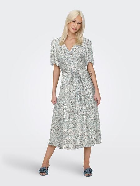 ONLY Sukienka "Halia" w kolorze turkusowo-białym rozmiar: M. Białe sukienki ONLY, m, bez wzorów, z wiskozy, bez kołnierzyka, bez ramiączek, midi. Za 122,09 zł.