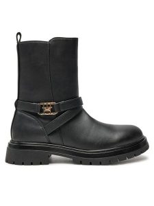 Tommy Hilfiger Botki Boot T3A5-33574-1351 S Czarny. Czarne botki TOMMY HILFIGER, bez wzorów, ze skóry, bez obcasa, na płaskiej podeszwie, bez zapięcia. Za 279,99 zł.