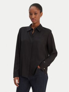 Tommy Hilfiger Koszula WW0WW48180 Czarny Regular Fit. Czarne koszule TOMMY HILFIGER, bez wzorów, z wiskozy, bez kołnierzyka, bez ramiączek. Za 409,99 zł.